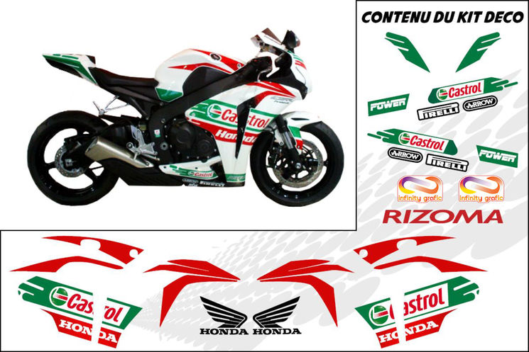 HONDA CBR 1000 RR 2008-11 - KIT DECO REPLICA CASTROL WSBK - INFINITY GRAFIC