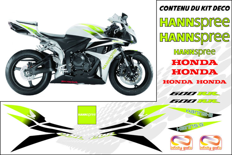 HONDA CBR 600 RR 2007-12 - KIT DECO REPLICA HANNSPREE SSP - INFINITY GRAFIC