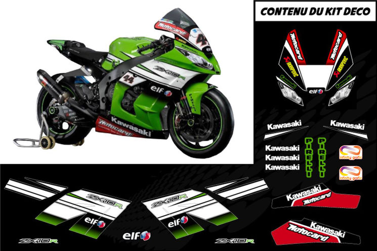 KAWASAKI ZX10R 2011-15 kit déco WSBK by INFINITY GRAFIC