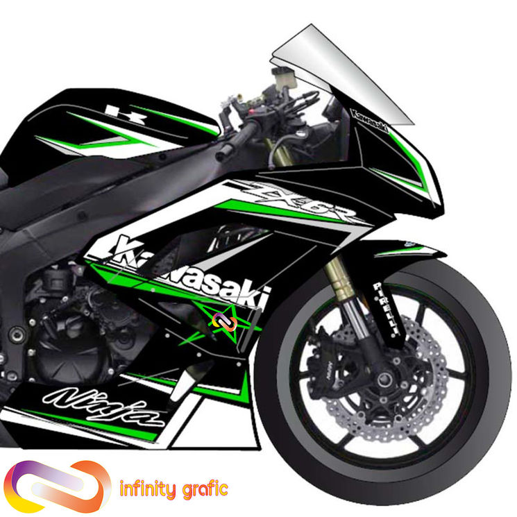 KAWASAKI ZX6R 2009-15 - KIT DECO INFINITY GRAFIC V.1