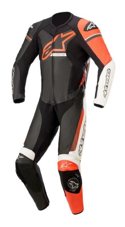 Combinaison ALPINESTARS GP Force Phantom racing noir, blanc, rouge fluo