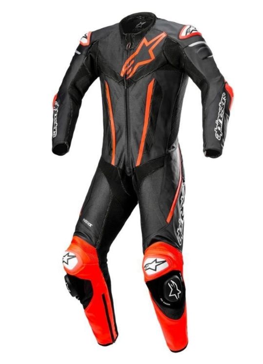 Combinaison ALPINESTARS Fusion racing noir/rouge fluo