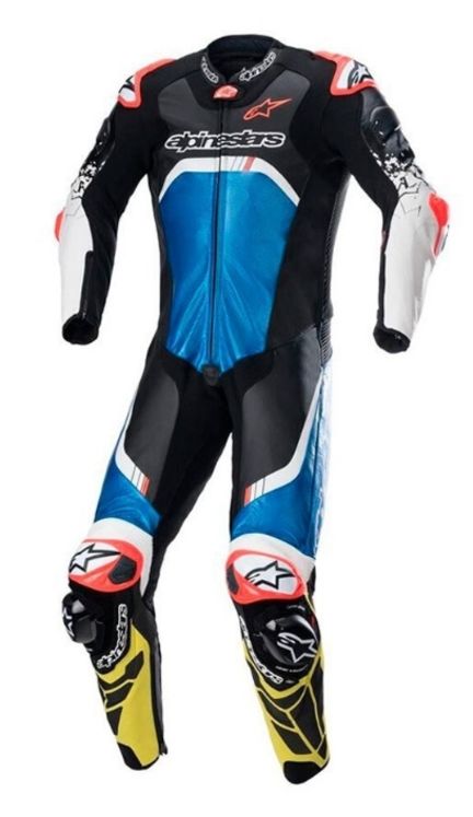 Combinaison ALPINESTARS GP TECH V4 racing noir/bleu/jaune fluo