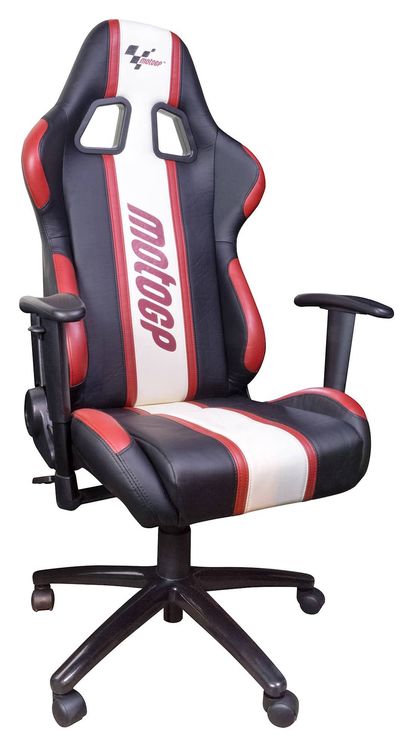 MotoGP chaise pilote noir-rouge-blanc