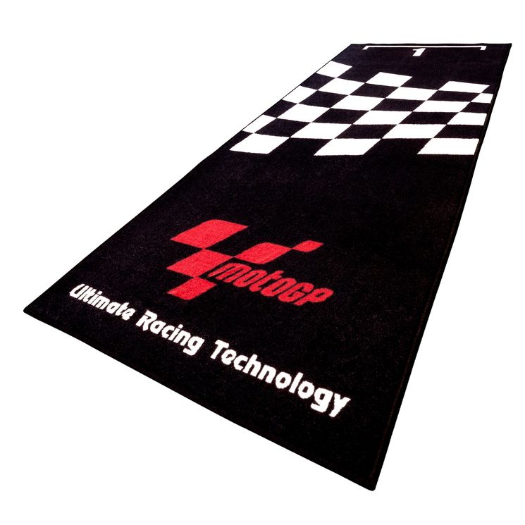 MotoGP tapis de stand noir - damier blanc