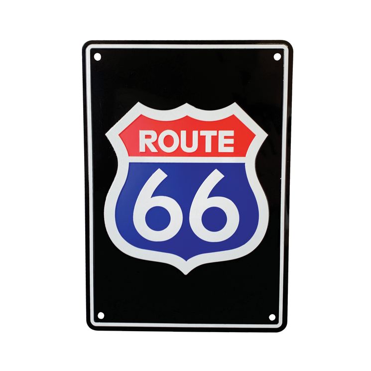 Plaque murale "ROUTE 66" en aluminium - 205mm x 290mm