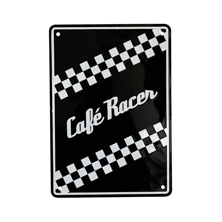 Plaque murale "CAFE RACER" en aluminium - 205mm x 290mm