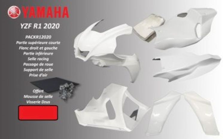 Poly Sebimoto Yamaha R1 2020  - finition gel coat blanc